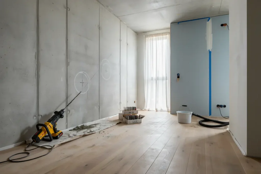betongh ltagning f r ventilationskanaler i flerbostadshus i bergsj n
